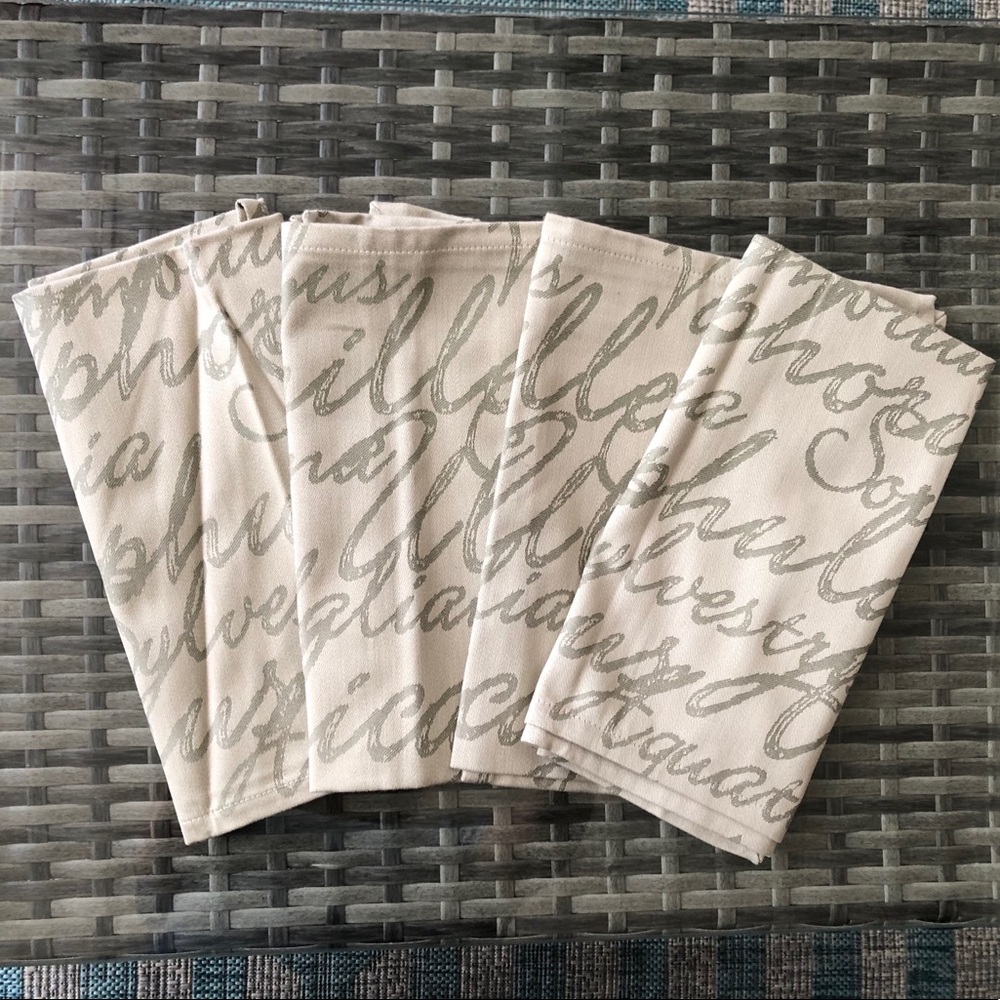 ✨ANNE DE SOLENE Brunch 4 Cotton Napkins Sage NWOT